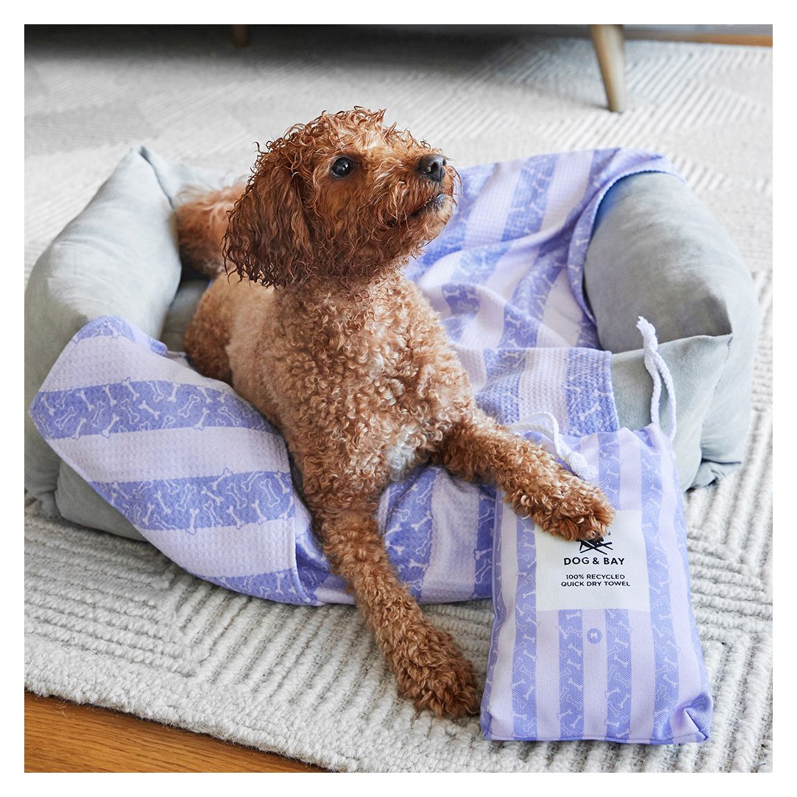 Dog Towel, Medium, Pawfect Purple main product photo