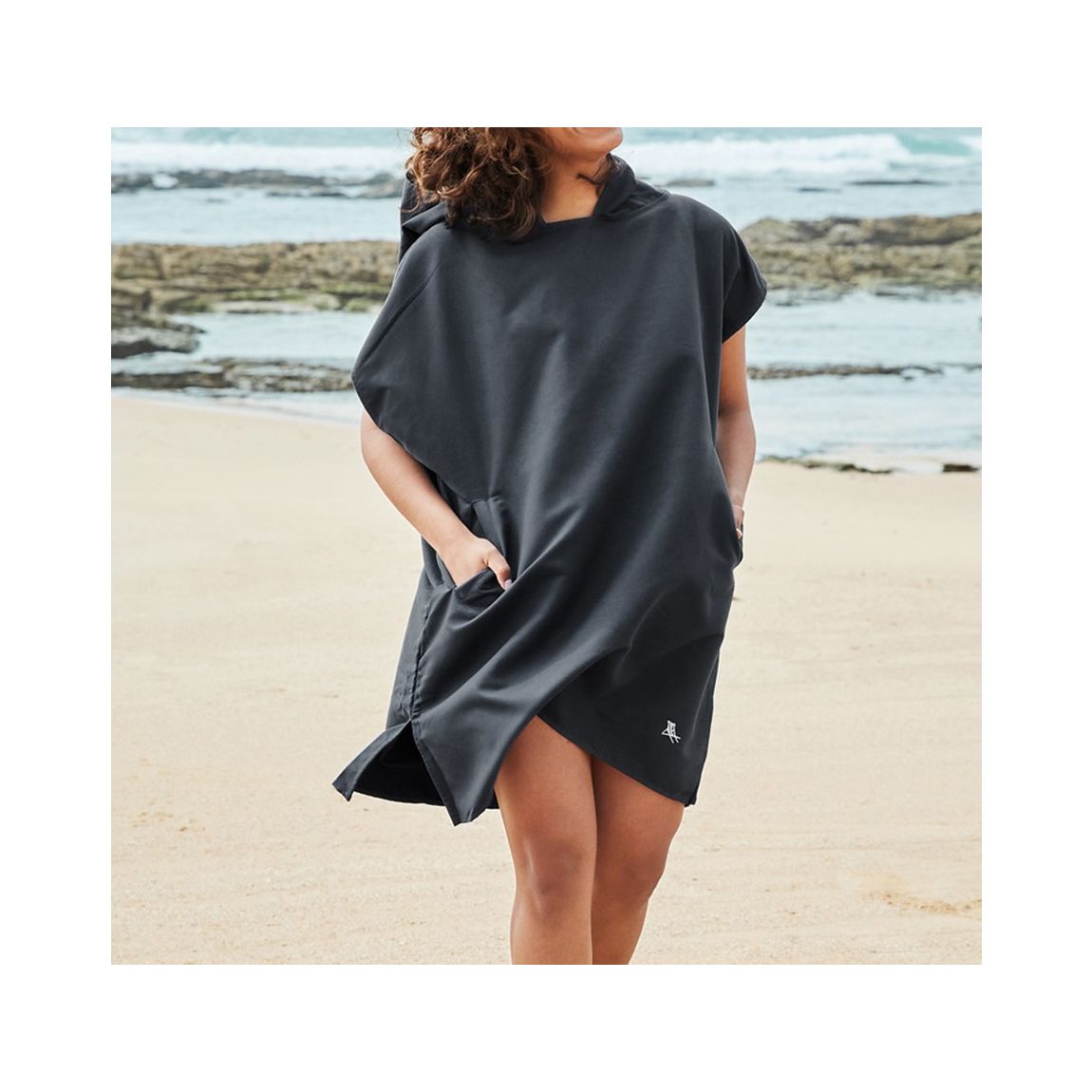 Adult Beach Poncho, Medium, Fuji Black main product photo