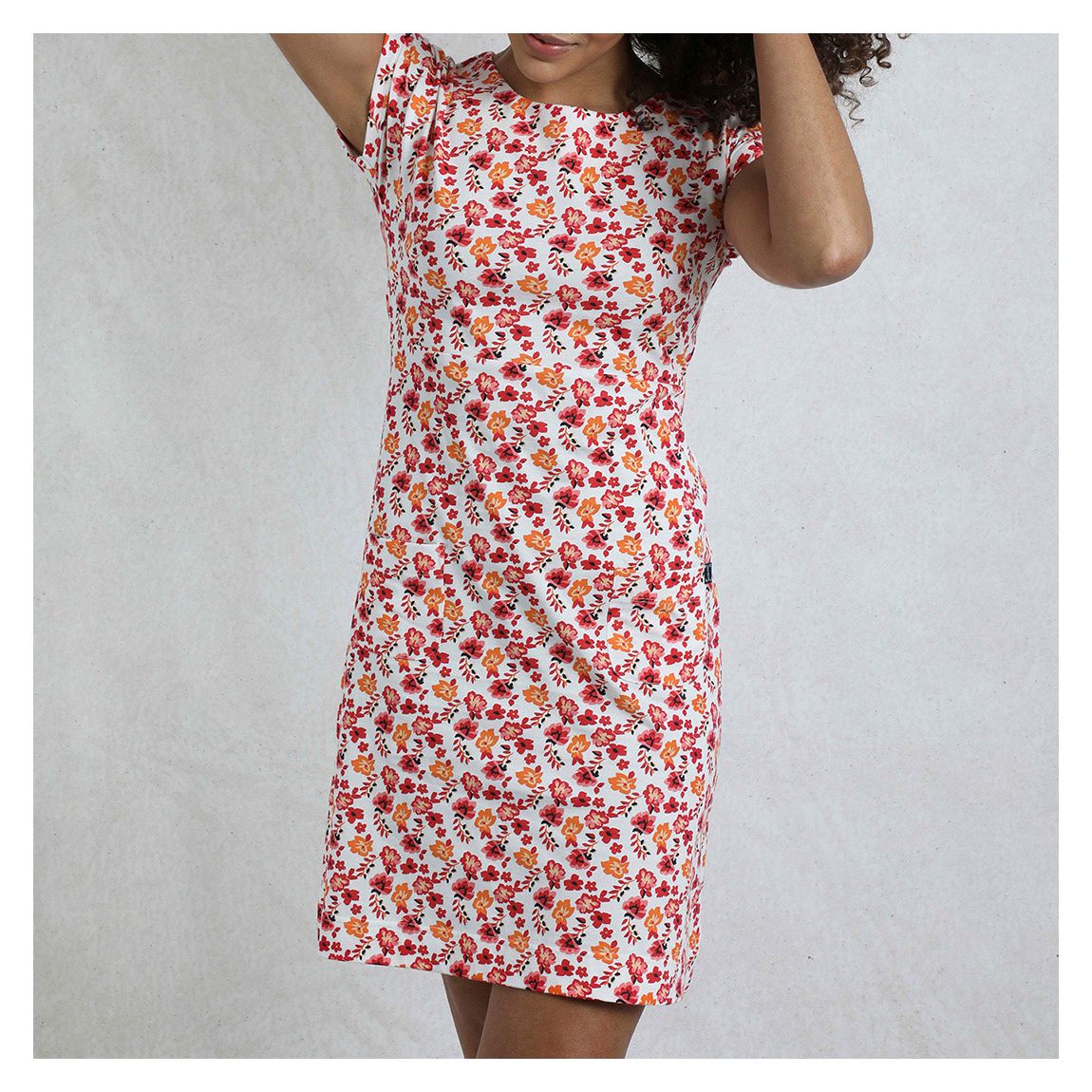 Apricot Tallahassee Organic Printed Jersey Dress main product photo