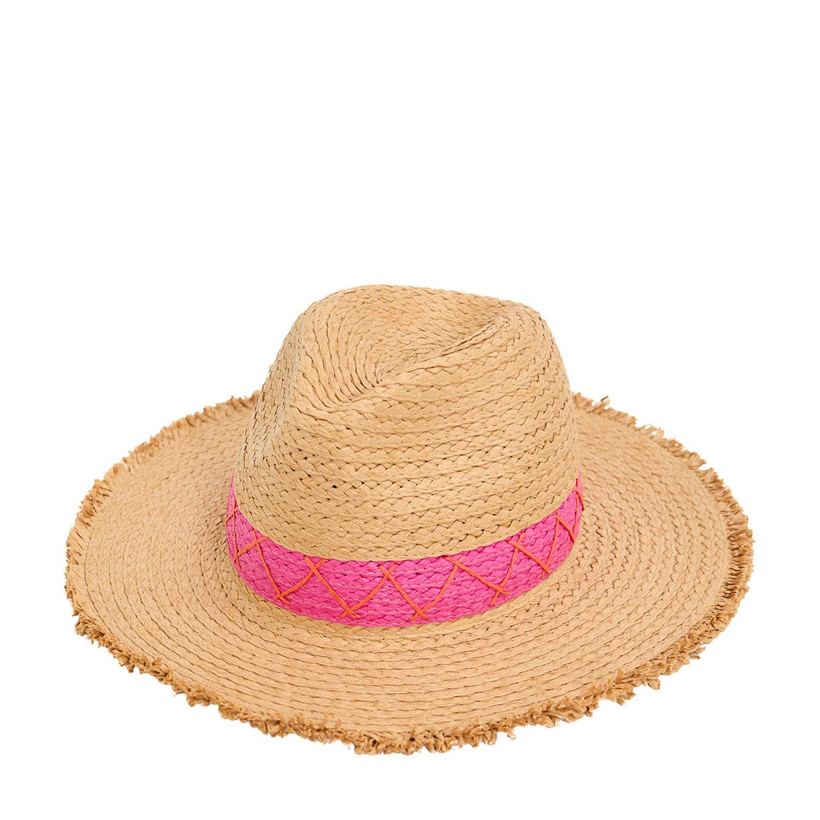 Natural / Pink Fedora With Detail Trim main product photo