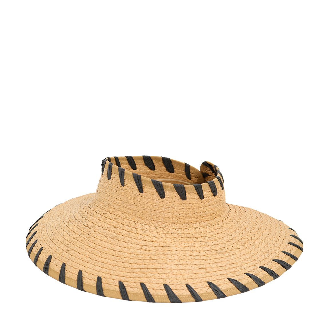 Natual / Black Roll Up Visor With Over Stitch Detail main product photo