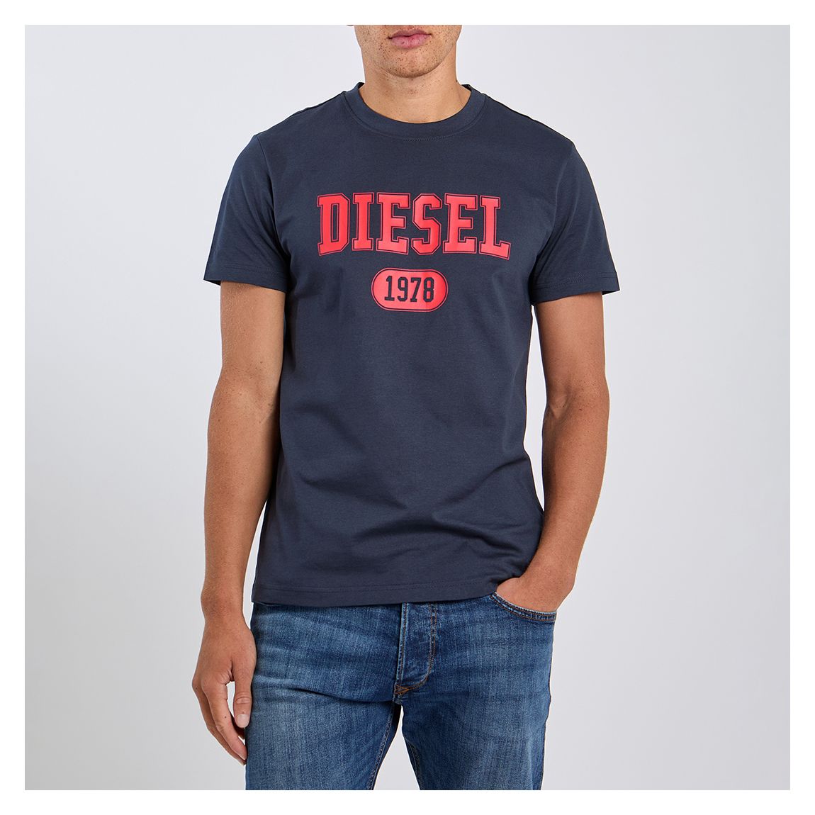 Navy Large Printed Logo Cotton T-Shirt main product photo