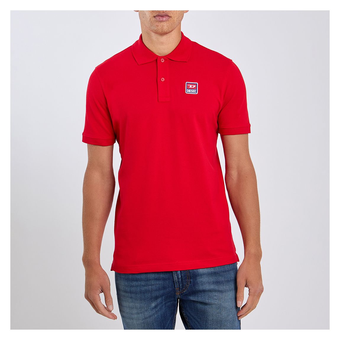 Red Cotton Blend Polo Shirt main product photo