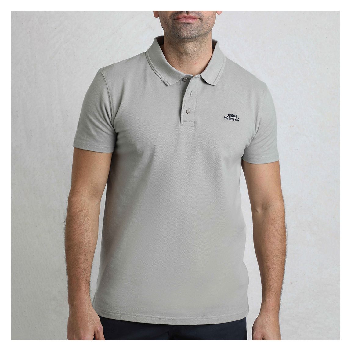 Mid Grey Pique Polo Shirt main product photo
