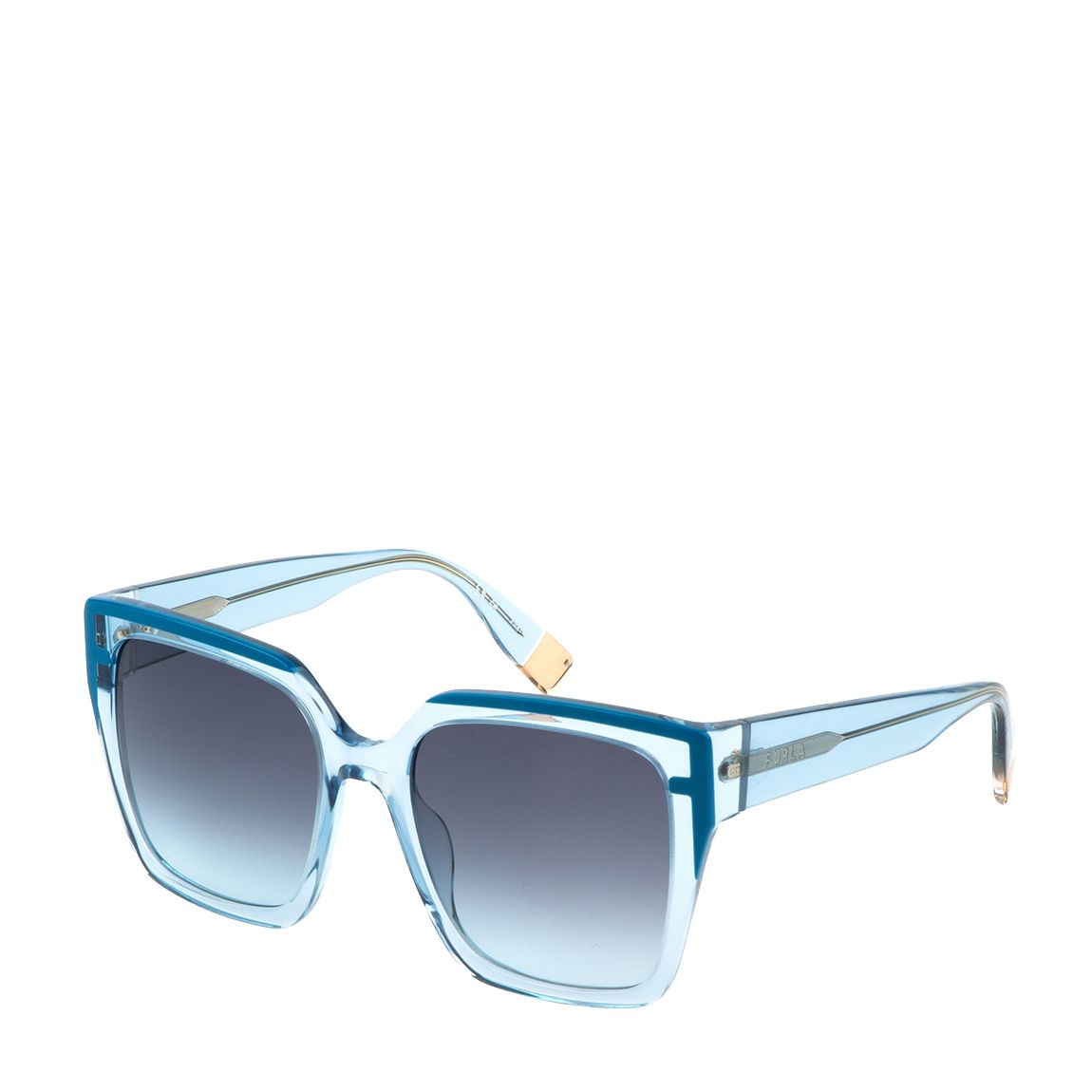Shiny Transparent Azure Sunglasses 55mm main product photo