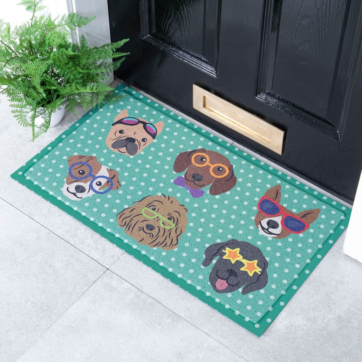 Dogs on Polka Dots Doormat 70x40cm main product photo