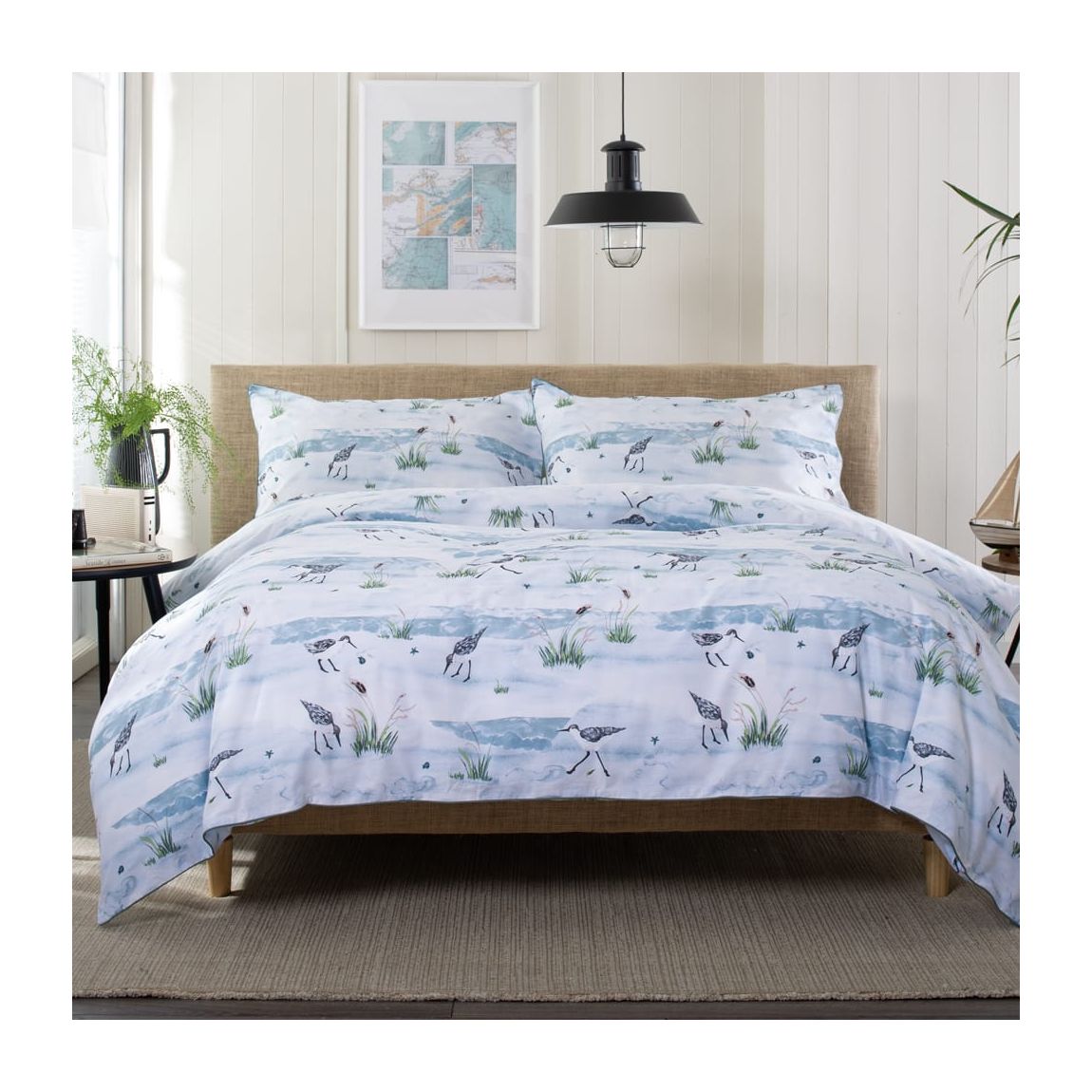 Wader Printed 100% Cotton Duvet Cover Set with Piped Edge - Superking main product photo