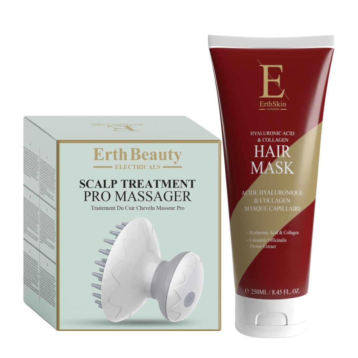 Hyaluronic acid & collagen Hair Mask 250ml + SCALP TREATMENT PRO MASSAGER main product photo