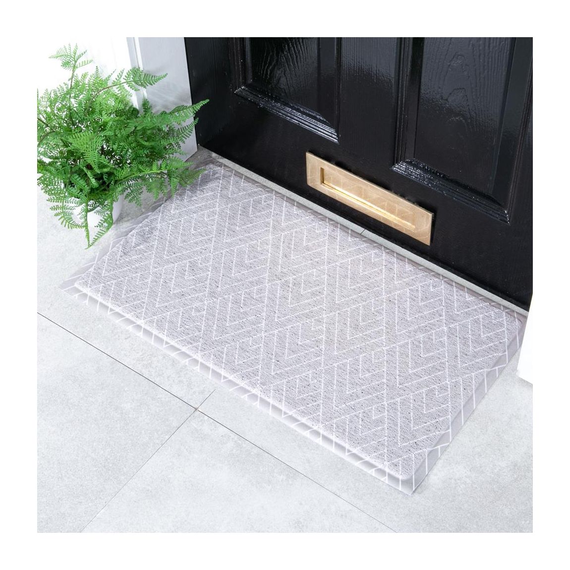 Grey Geometric Pattern Doormat 70x40cm main product photo