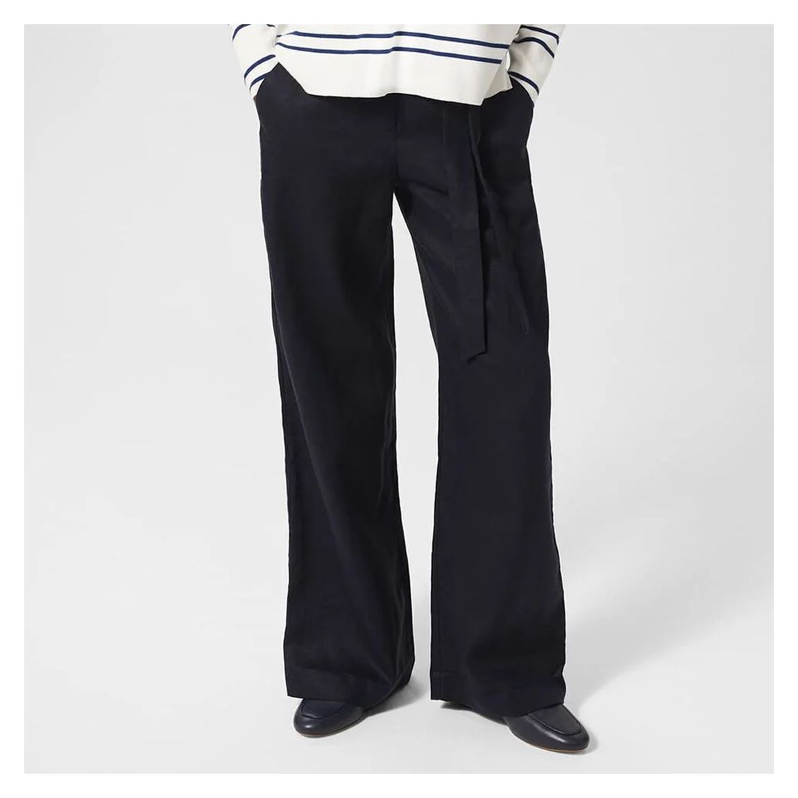 Navy Jacqui Tie Trousers main product photo