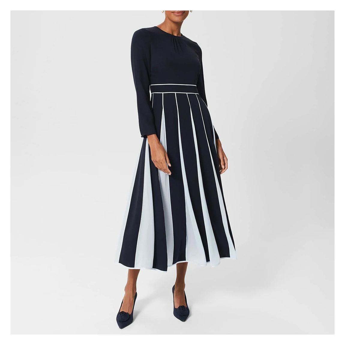 Navy Cecilia Pleated Dress main product photo