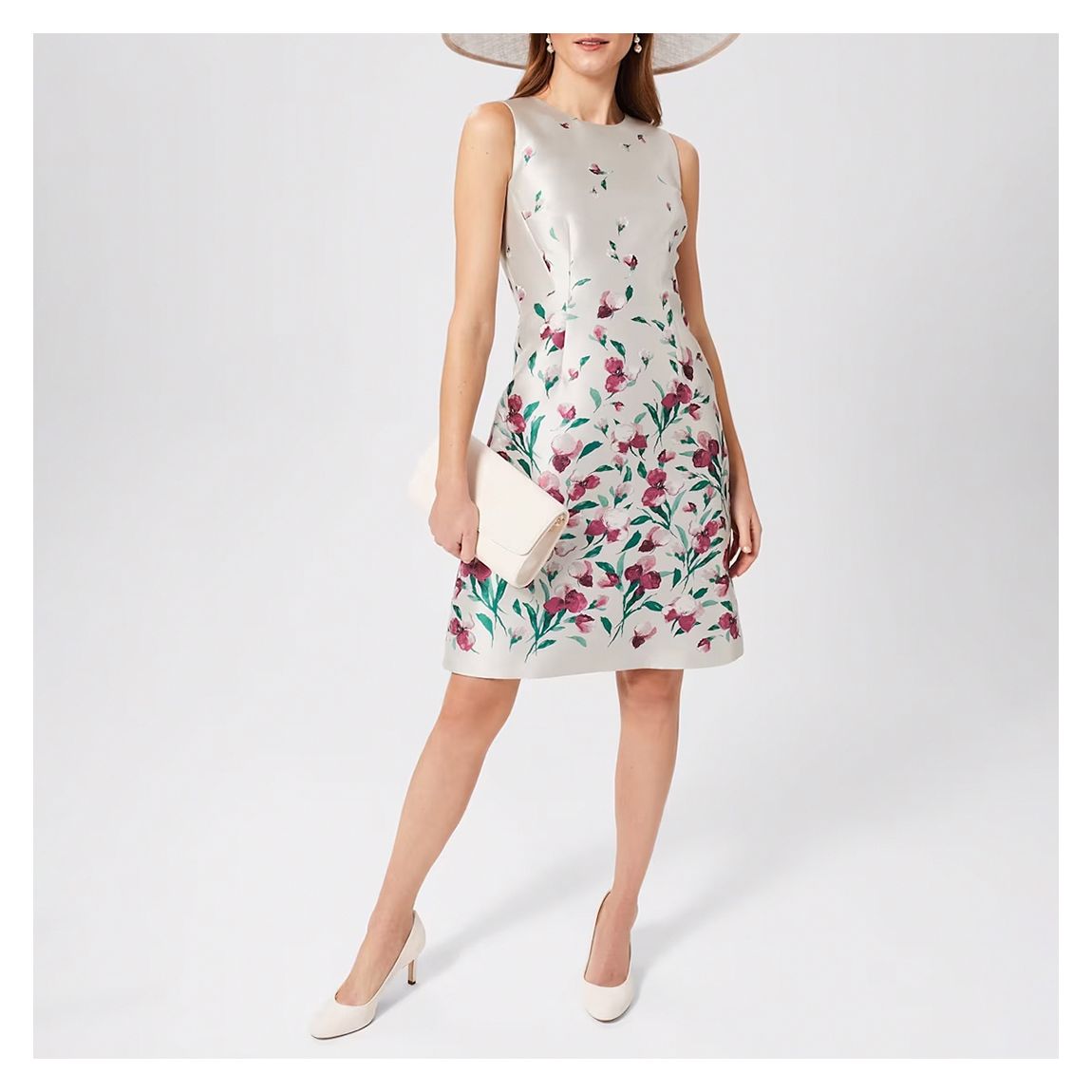 Cream Gwen Jacquard Dress main product photo