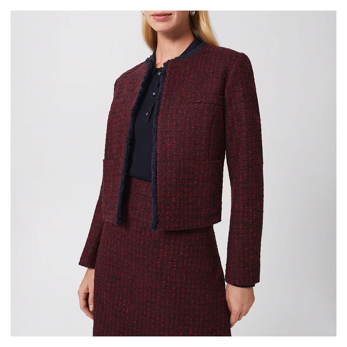 Red/ Navy Meera Boucle Jacket main product photo