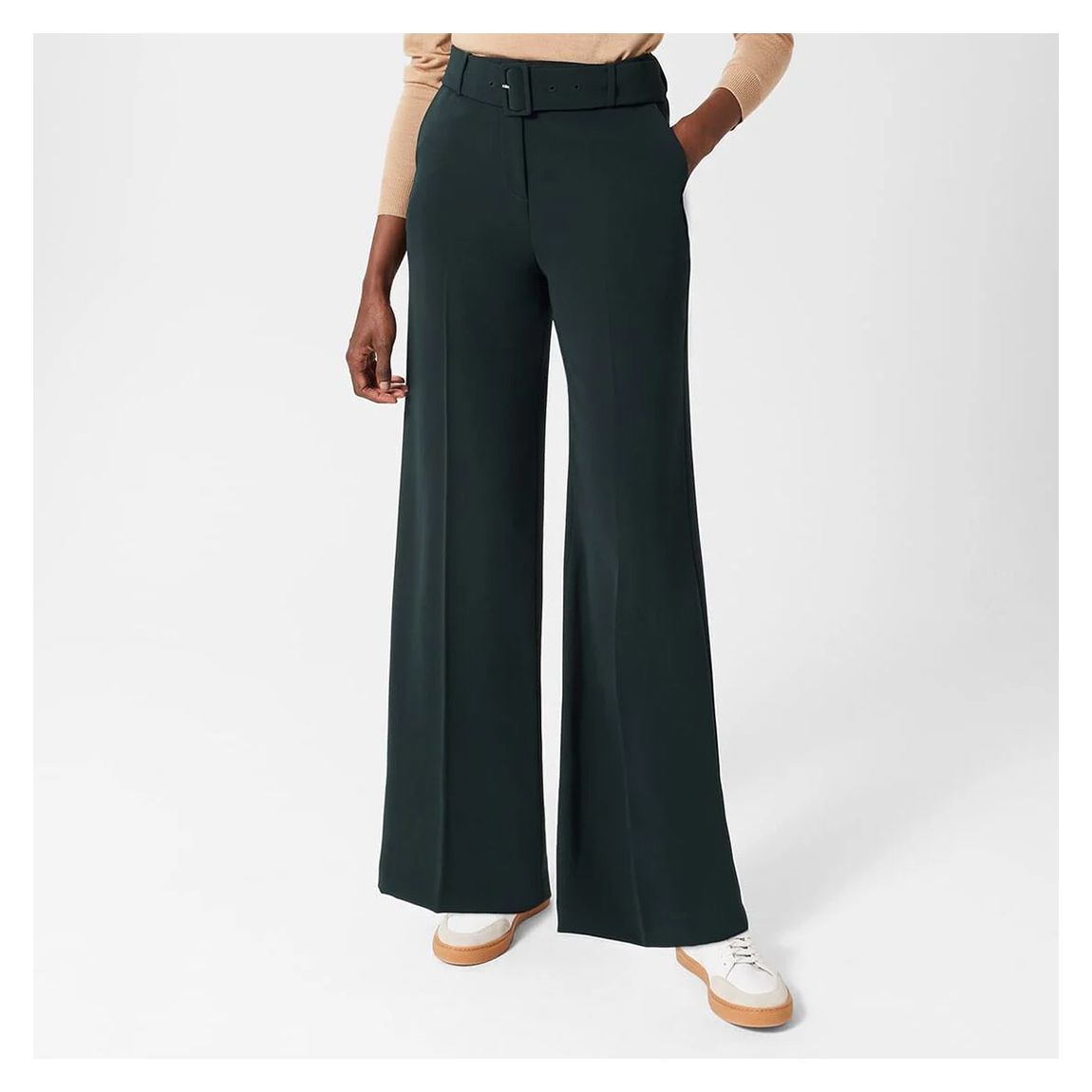 Green Drew Wide Tailored Trousers main product photo