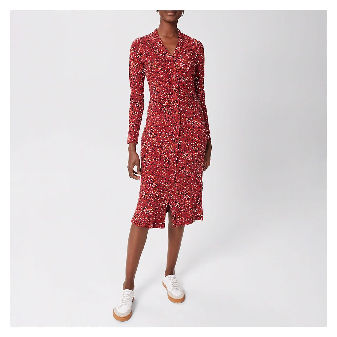 Red Hatty Buttoned Jersey Dress main product photo