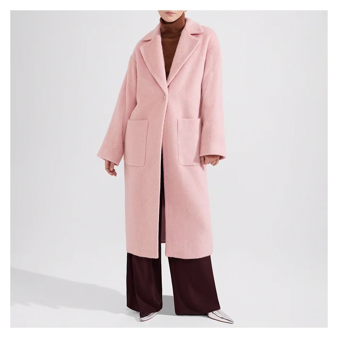 Pink Isla Wool Blend Coat main product photo