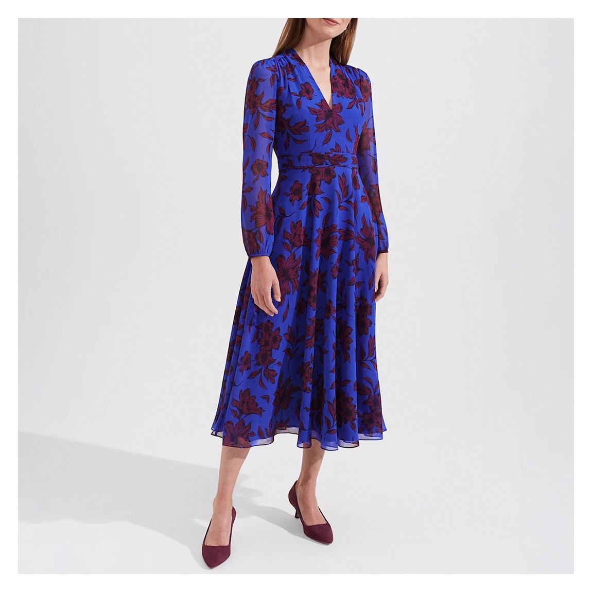 Blue Aurora Floral Dress main product photo
