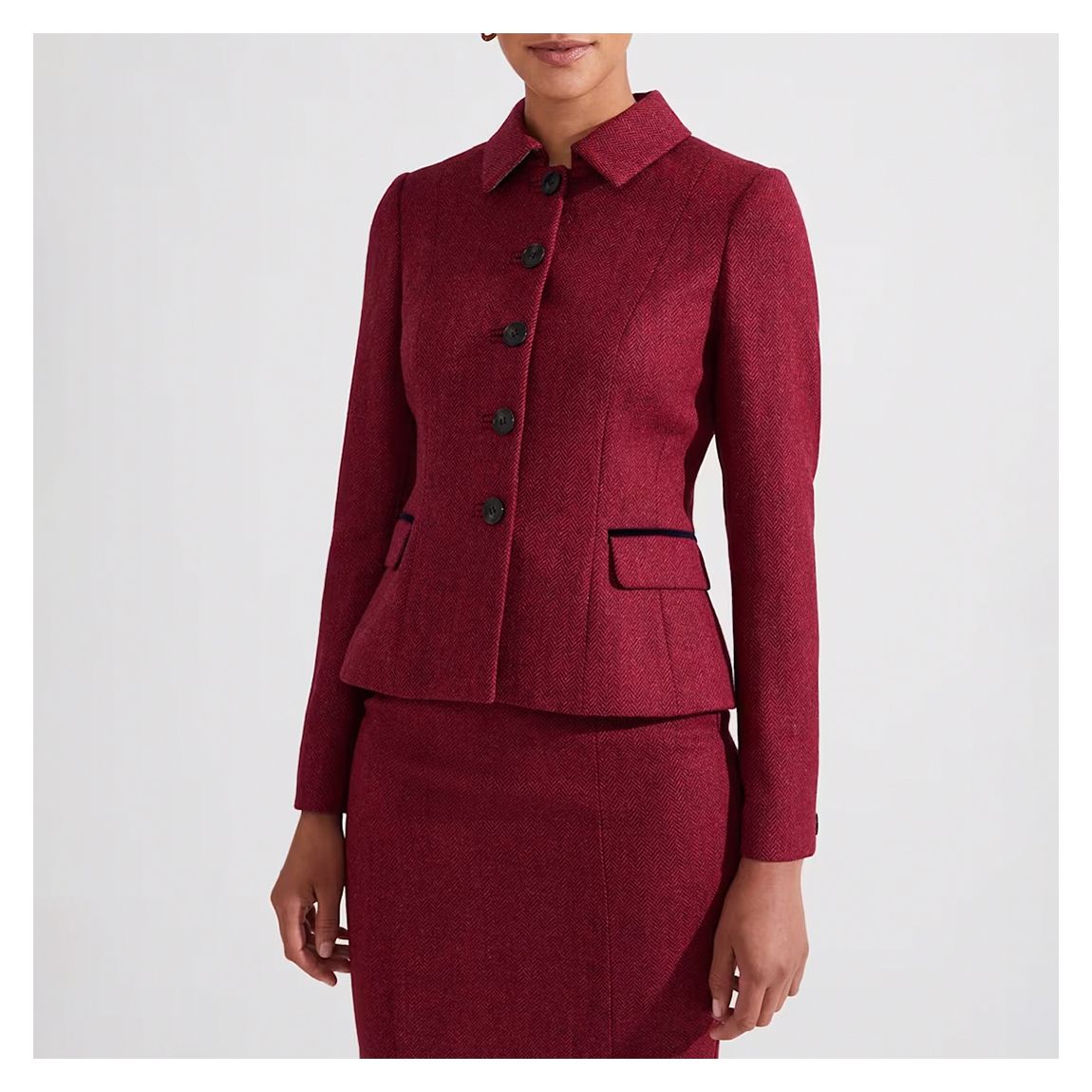 Red Daniella Wool Tweed Jacket main product photo