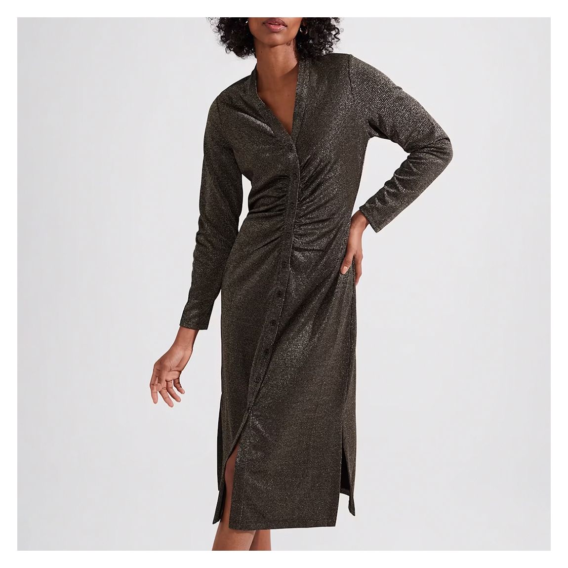 Gold Hatty Simmer Buttoned Dress main product photo
