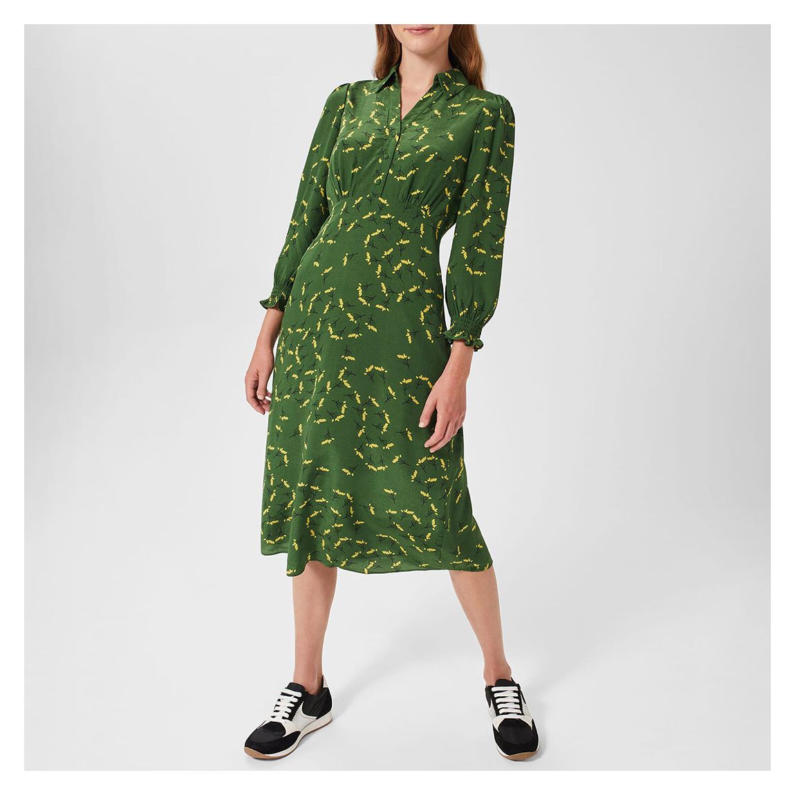 Green Ariel Floral Print Midi Dress main product photo