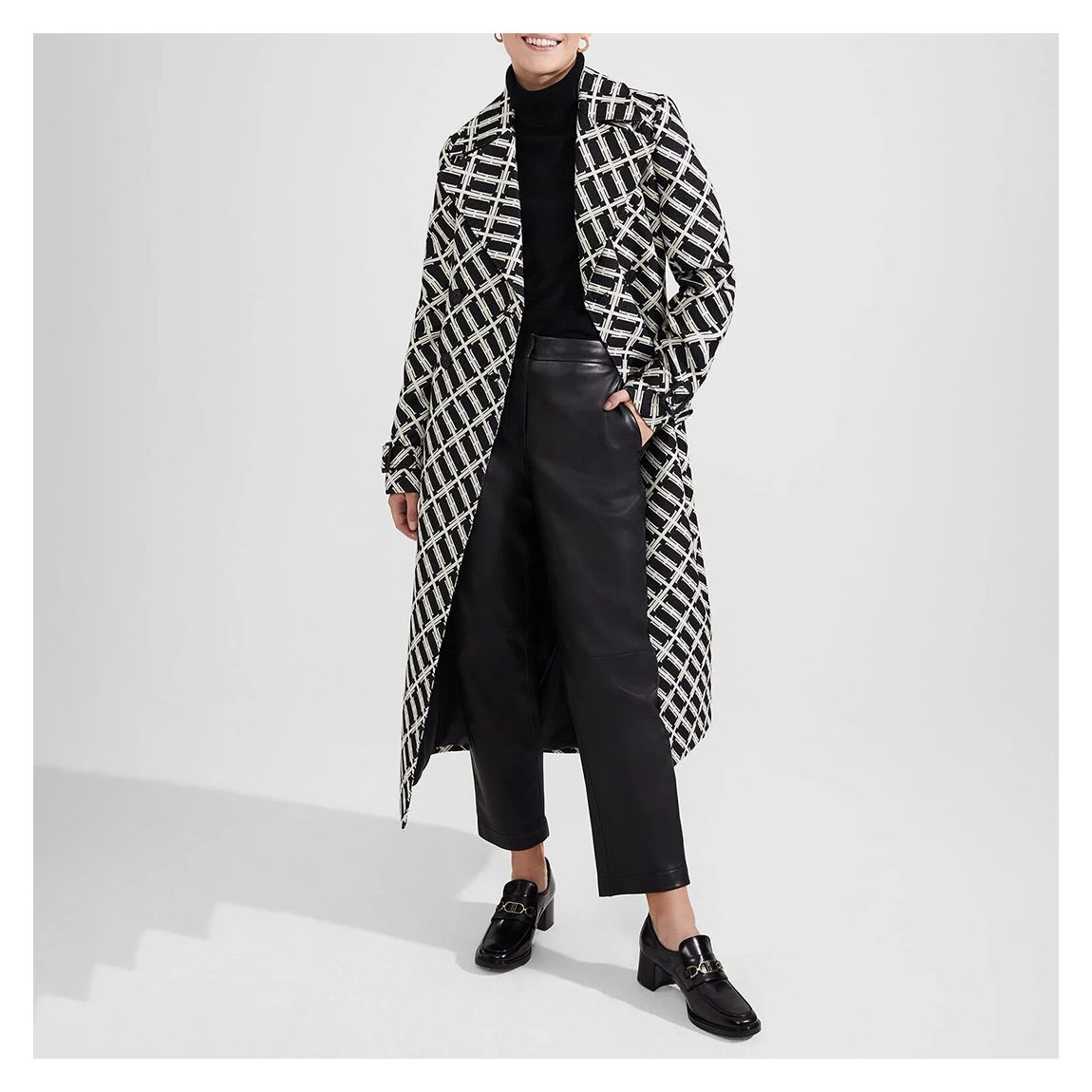 Black/White Brooke Trench Coat main product photo