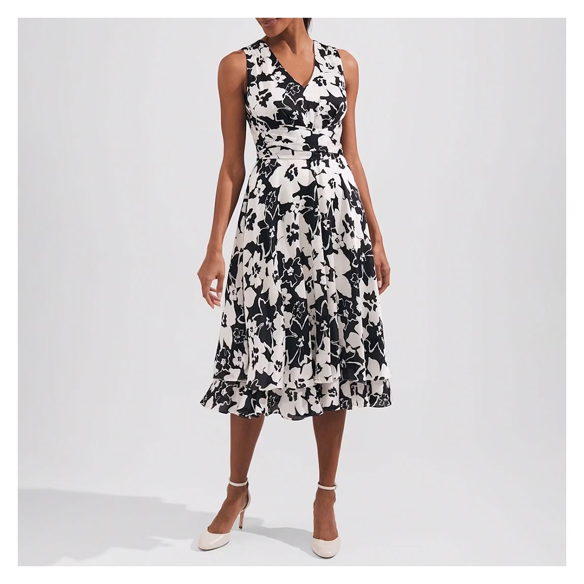 Black Print Viola Fit & Flare Dress main product photo