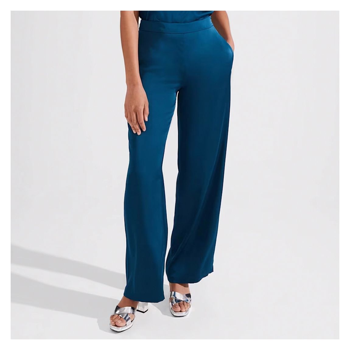 Blue Judith Satin Trousers main product photo