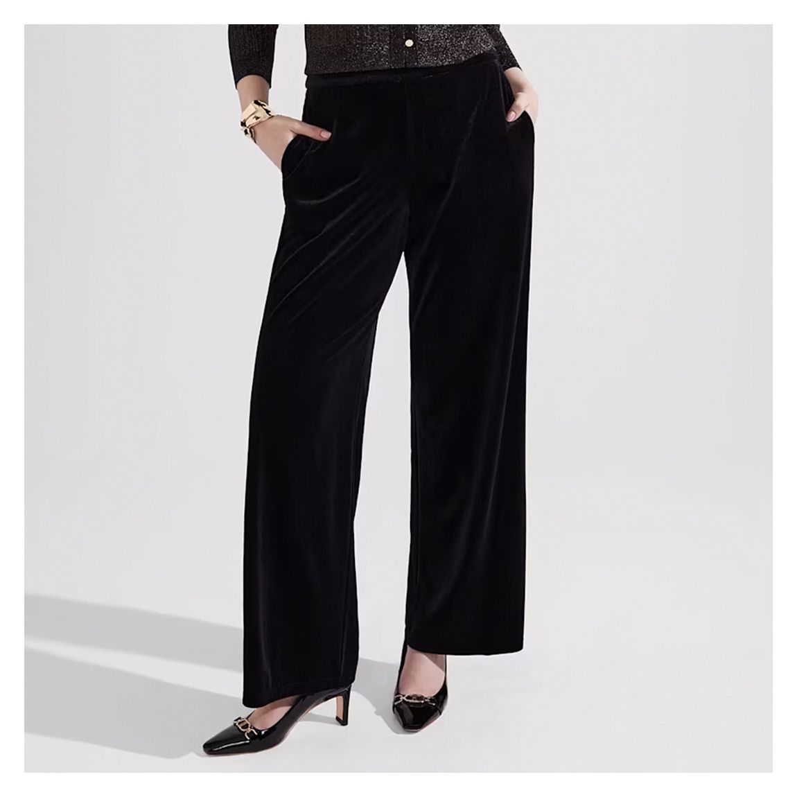 Black Viviene Velvet Trousers main product photo