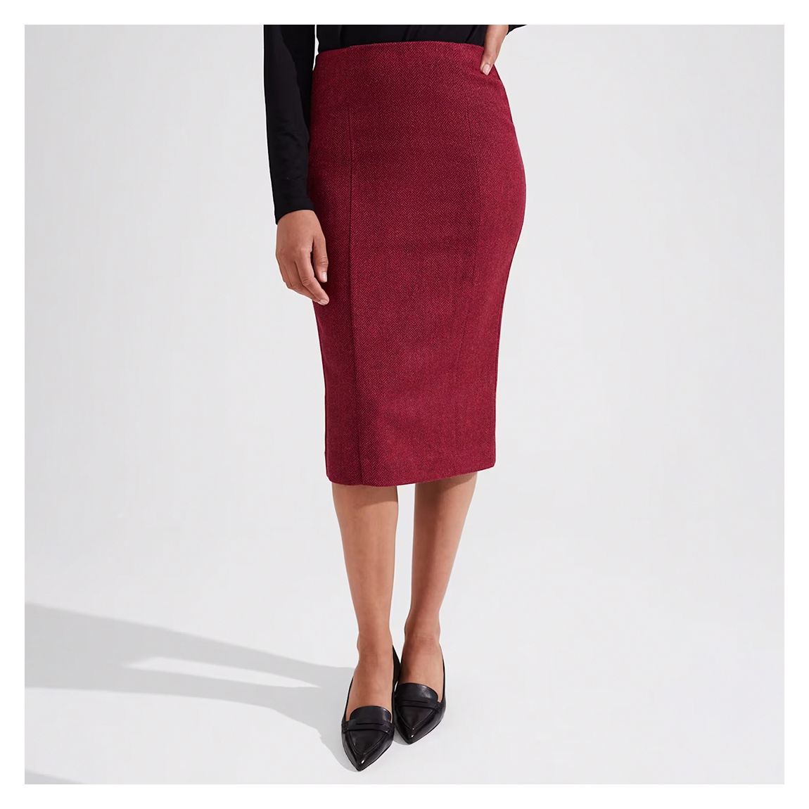 Pink Daniella Wool Tweed Skirt main product photo