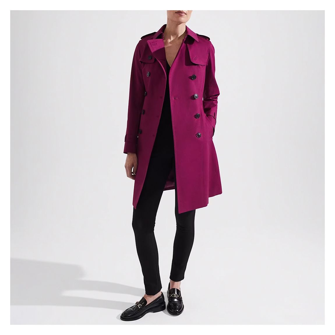 Purple Saskia Cotton Blend Trench Coat main product photo
