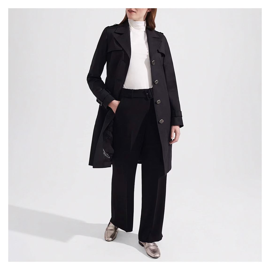 Black Mira Trench Coat main product photo