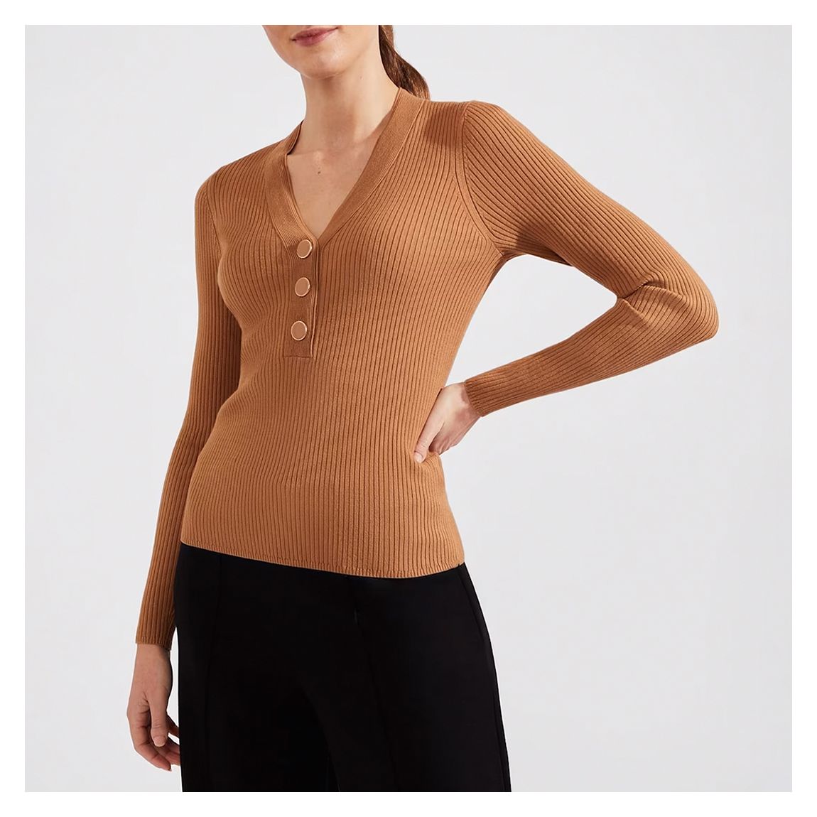 Camel Kaya Ribbed Jumper main product photo