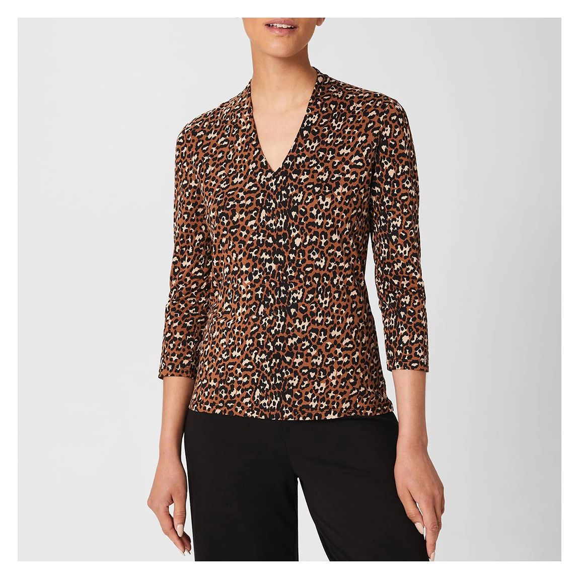 Brown Aimee Animal Printed Top main product photo