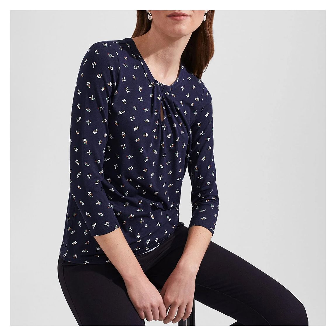 Navy Julia Printed Top main product photo