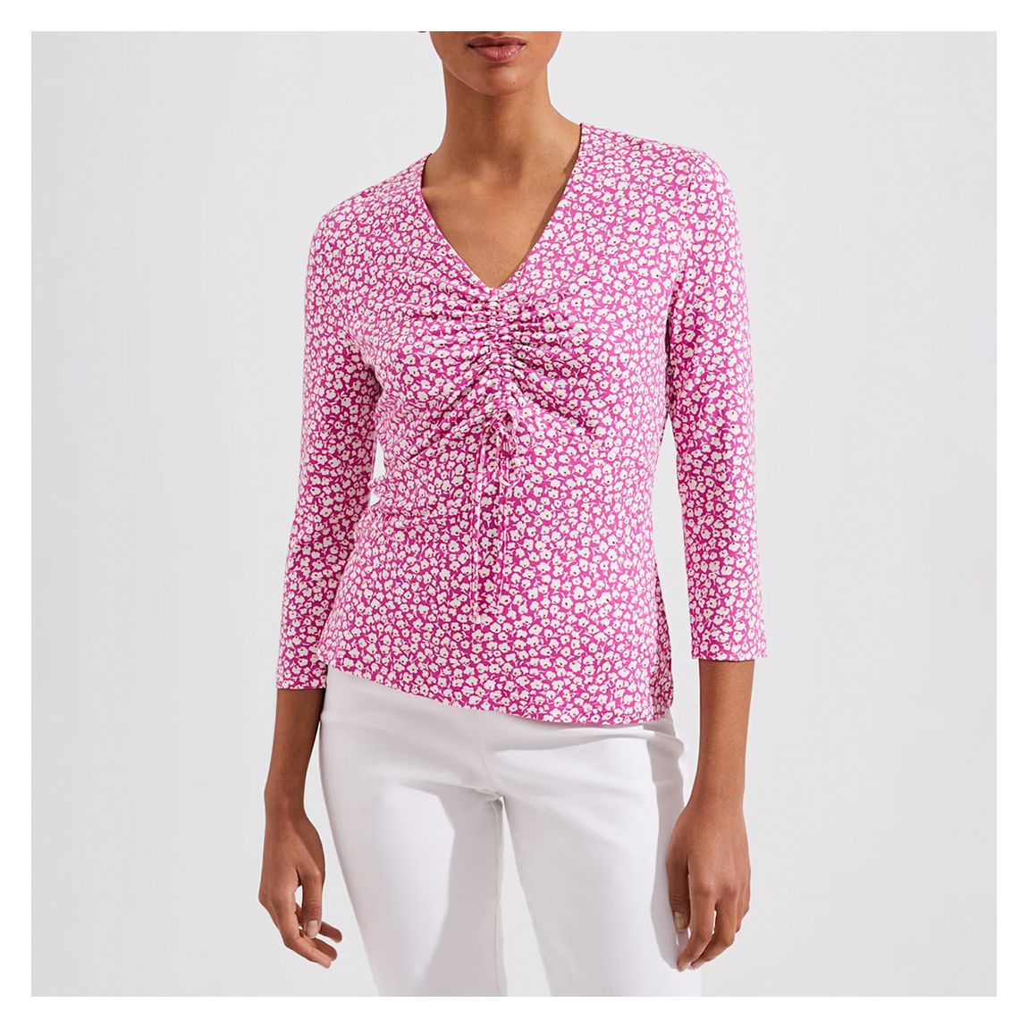 Pink/ white Floral Simmy Printed Top main product photo
