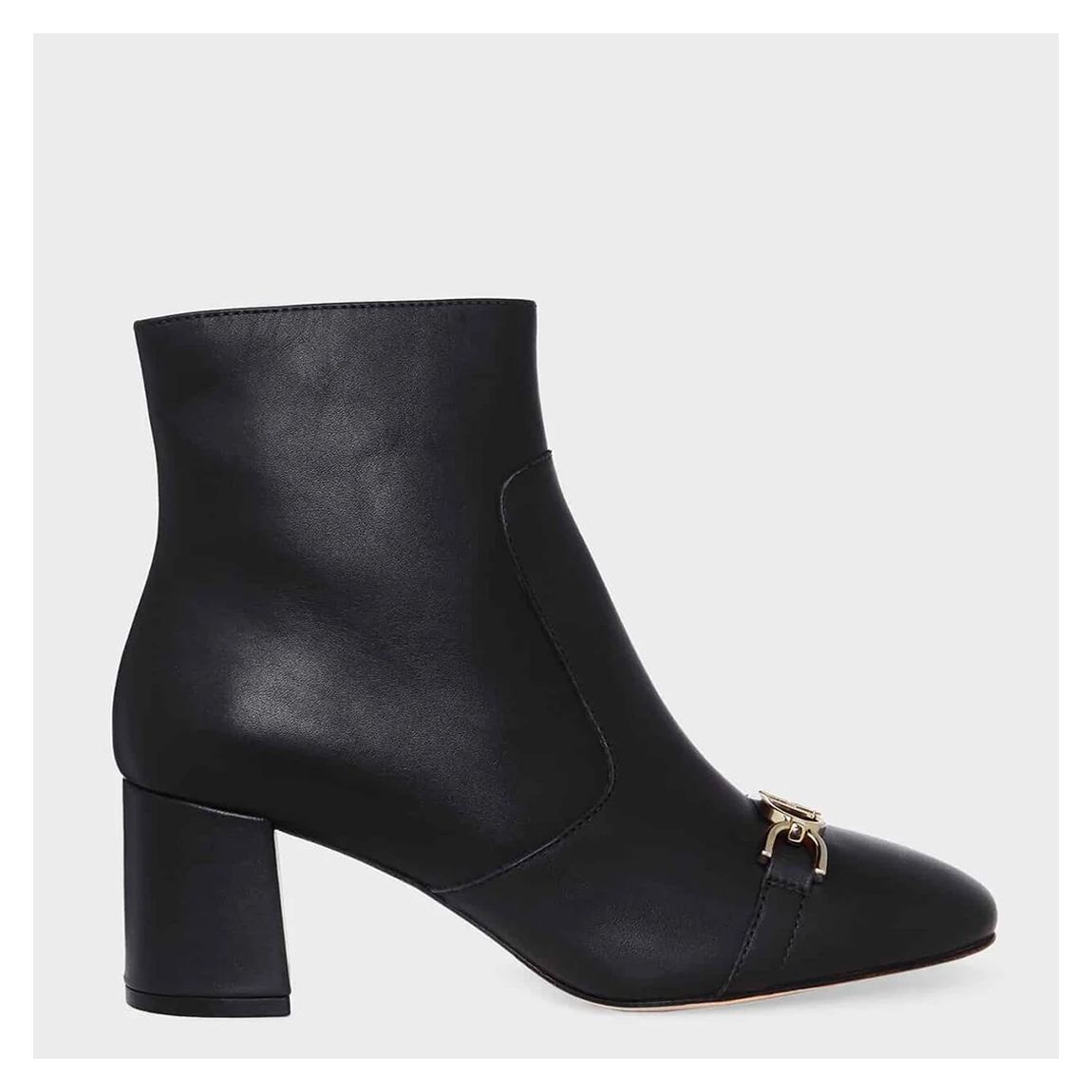 Black Rosella Trim Leather Ankle Boots main product photo