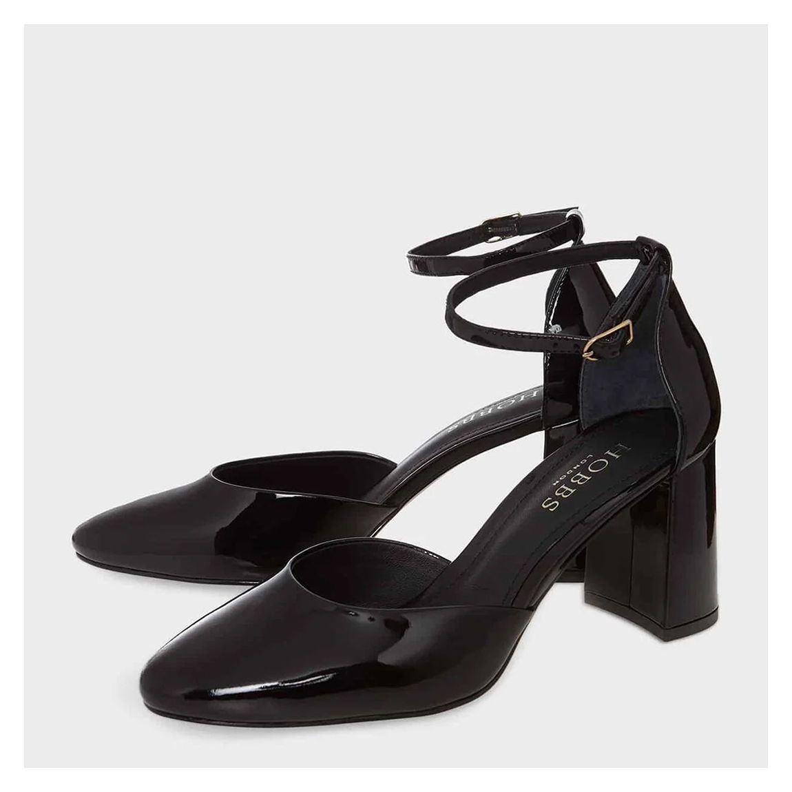 Black Sophie Patent Leather Court Shoes main product photo