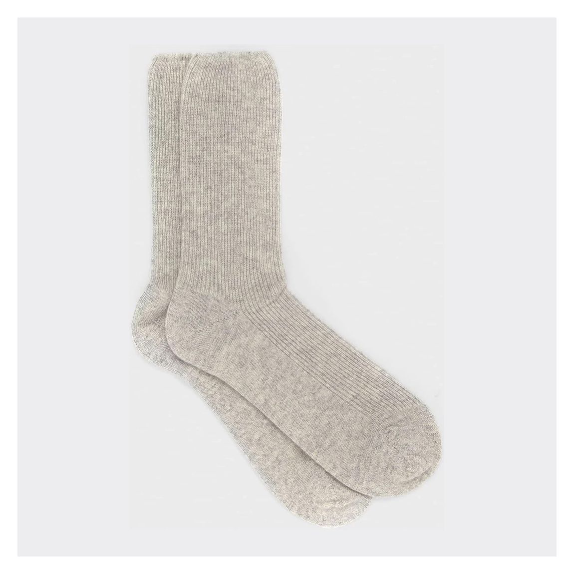 Grey Ribbed Cashmere Socks main product photo