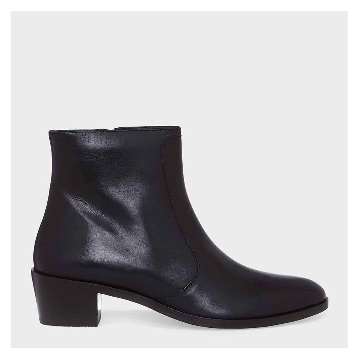 Black Shona Leather Ankle Boots main product photo
