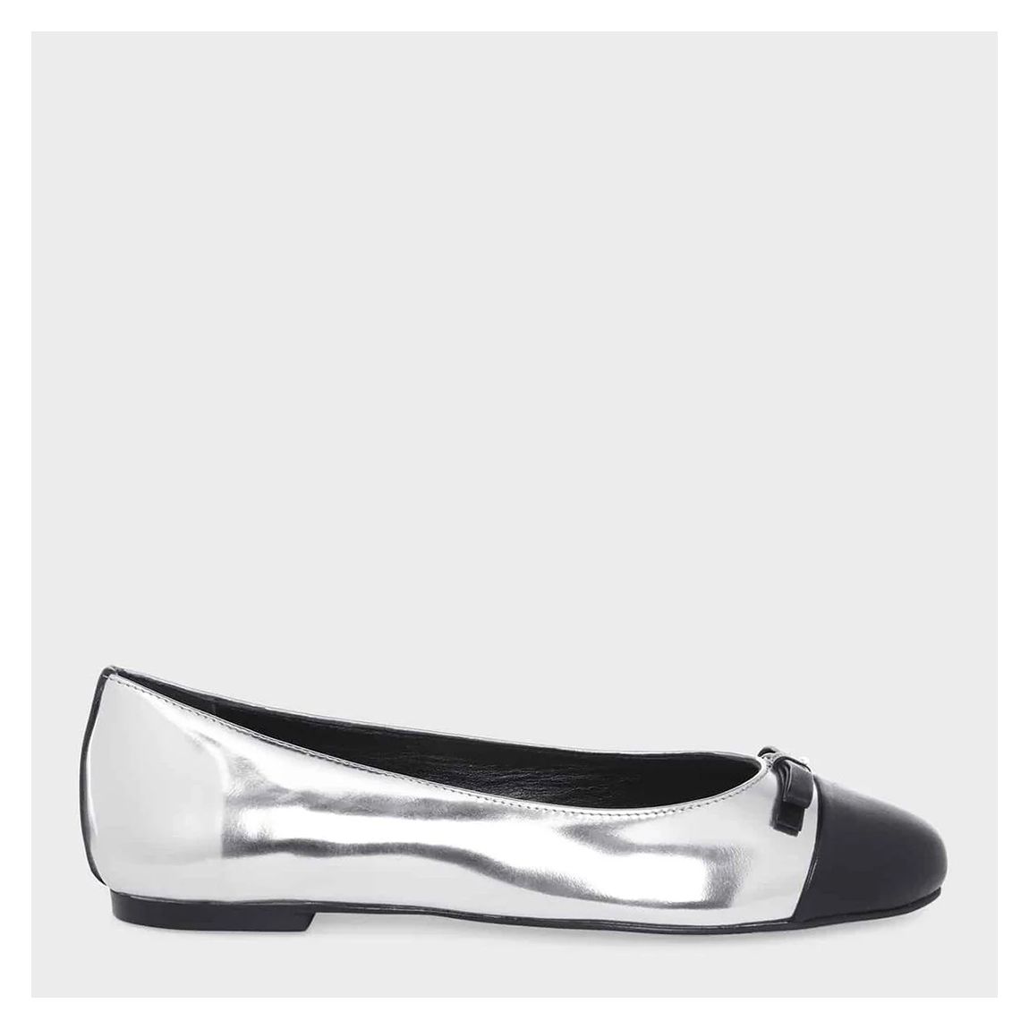 Silver Eva Leather Ballerinas main product photo