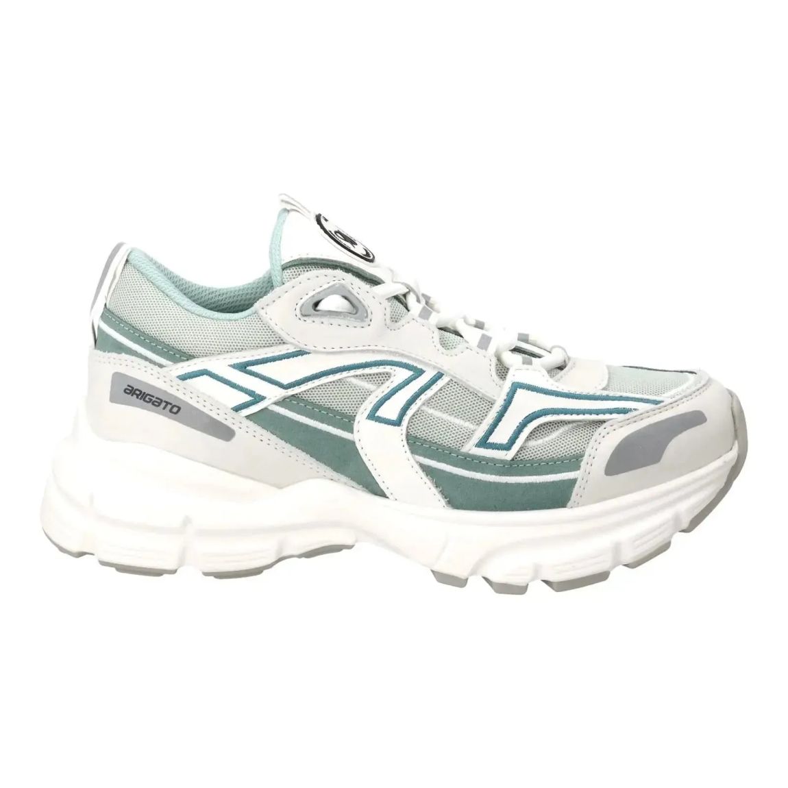 AXEL ARIGATO Women's Marathon R-Trail Low Top Trainers in Green, Grey, and White main product photo