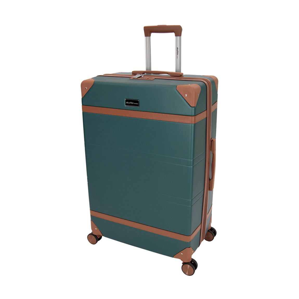 Pine Green Retro 77cm Large Single Suitcase main product photo