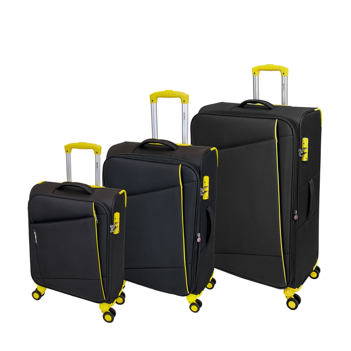 Black Fiesta 55/71/81cm 3-Piece Suitcase Set main product photo