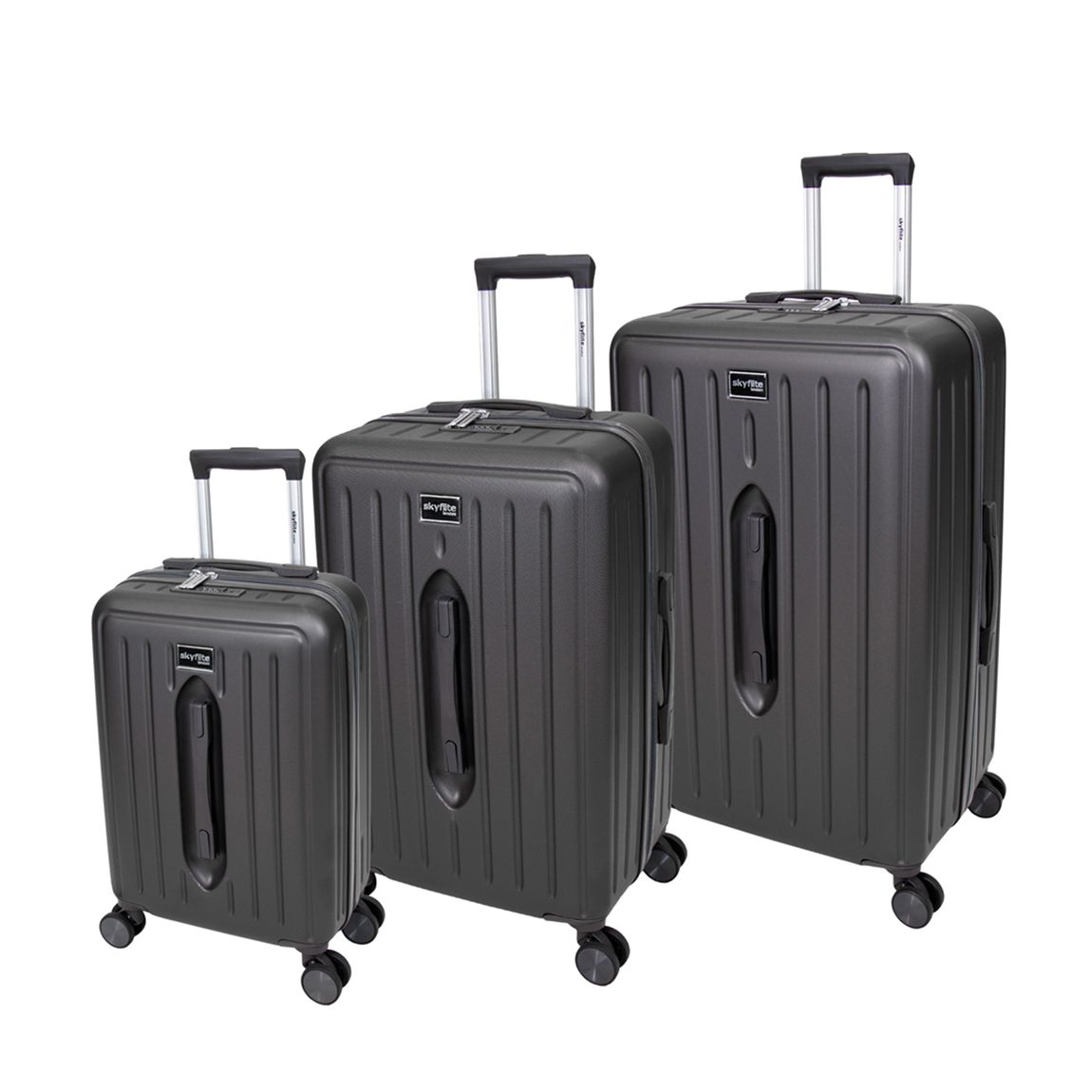 Charcoal Modern Trunk 55/67/77cm 3-Piece Suitcase Set main product photo
