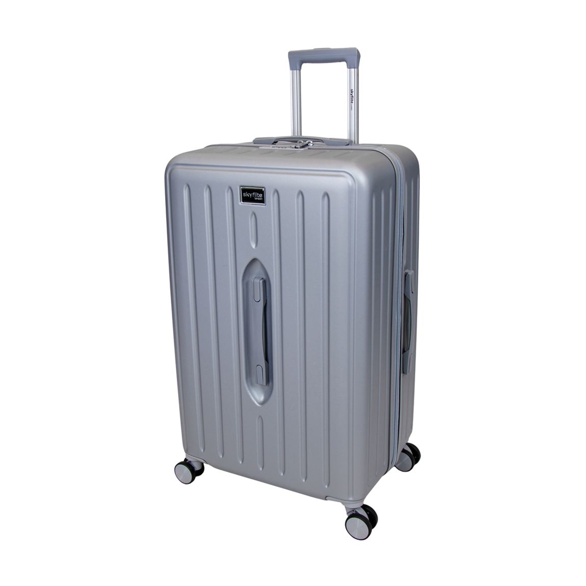 Silver Modern Trunk 77cm Large Single Suitcase main product photo