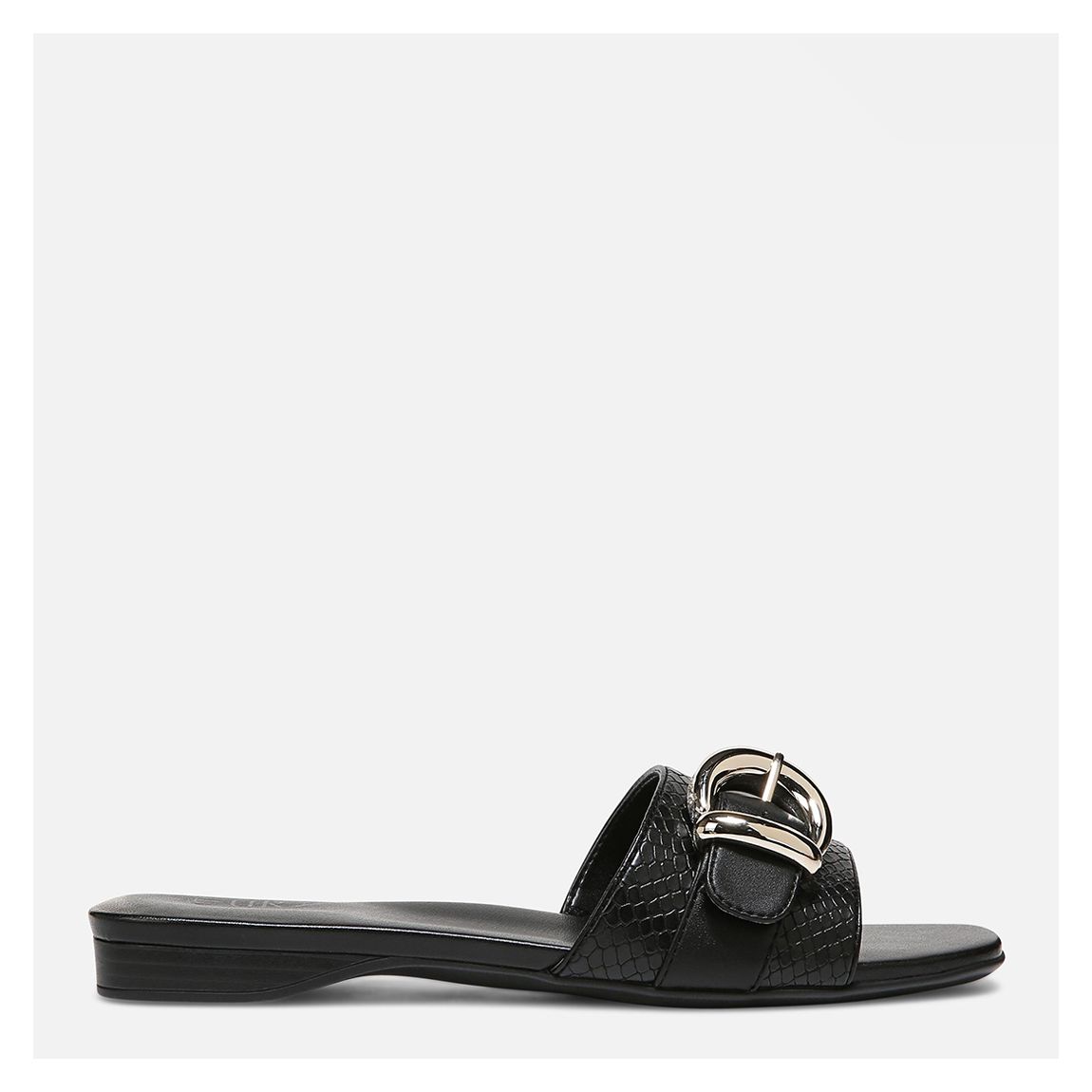Black Santiago Flat Sandals main product photo
