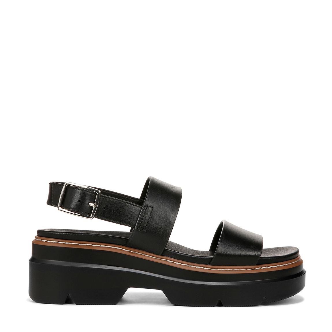 Black Darry Sling Leather Platform Sandals main product photo
