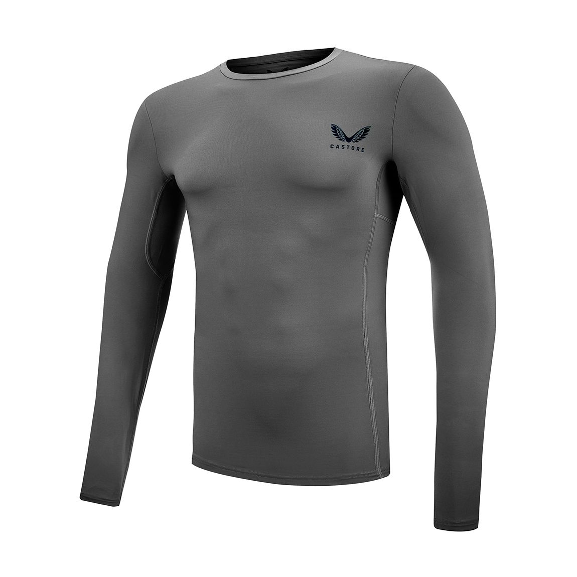 Grey Castore Long Sleeved Baselayer Top main product photo