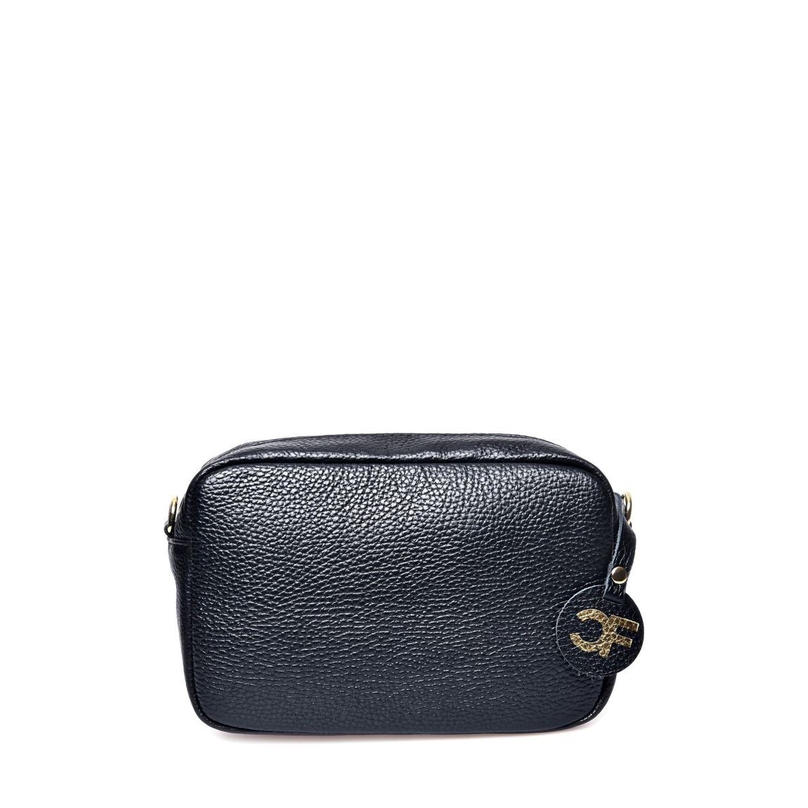 Black Italian Leather Crossbody Bag main product photo