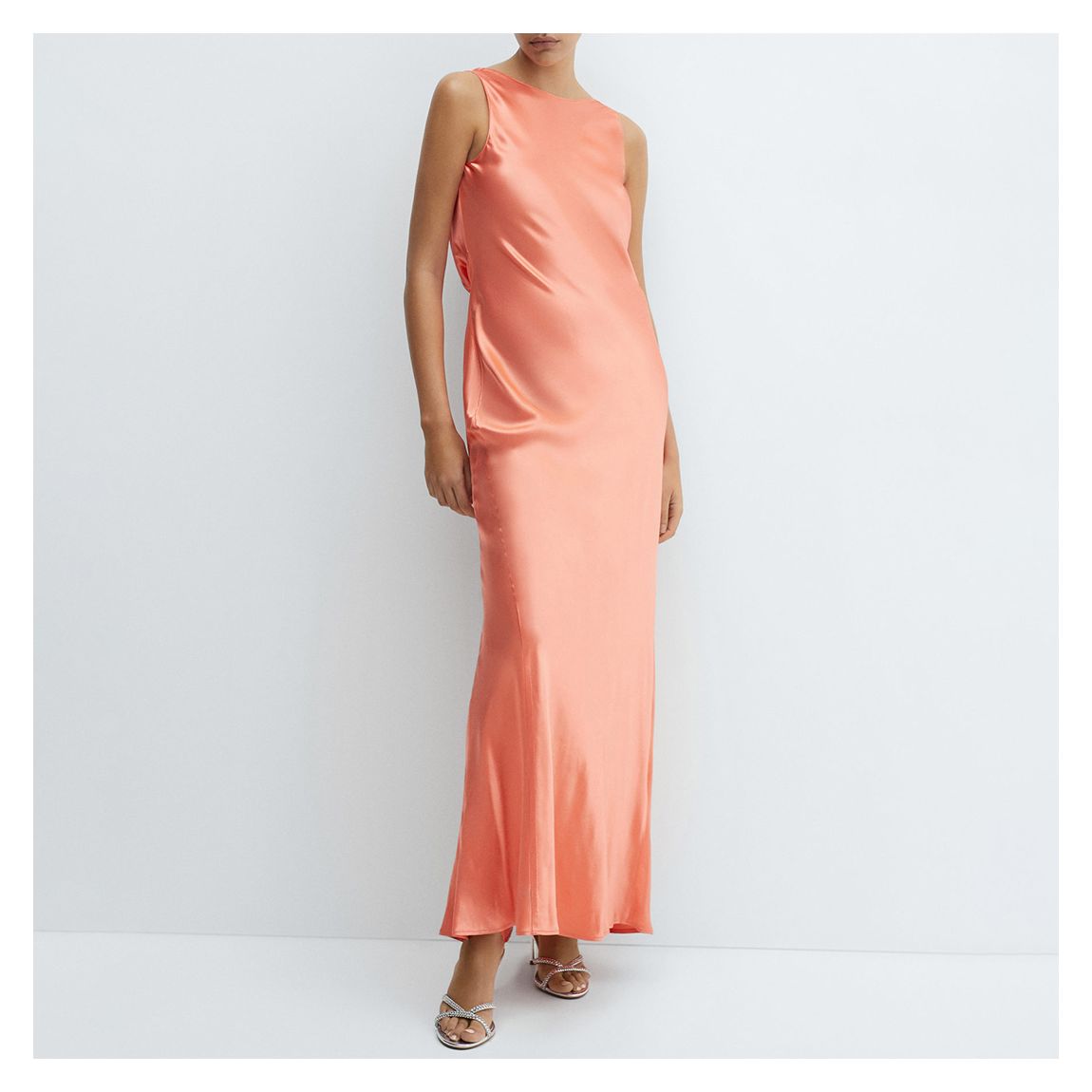 Coral Open Cowl Back Maxi Dress main product photo